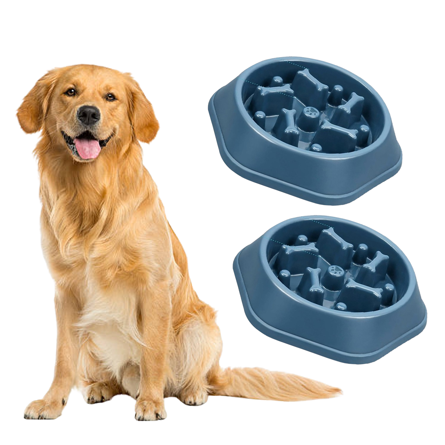 Anti-Choking Slow Feeder Puzzle Design Dog Food Treats Bowl Dish For Small Medium Dogs