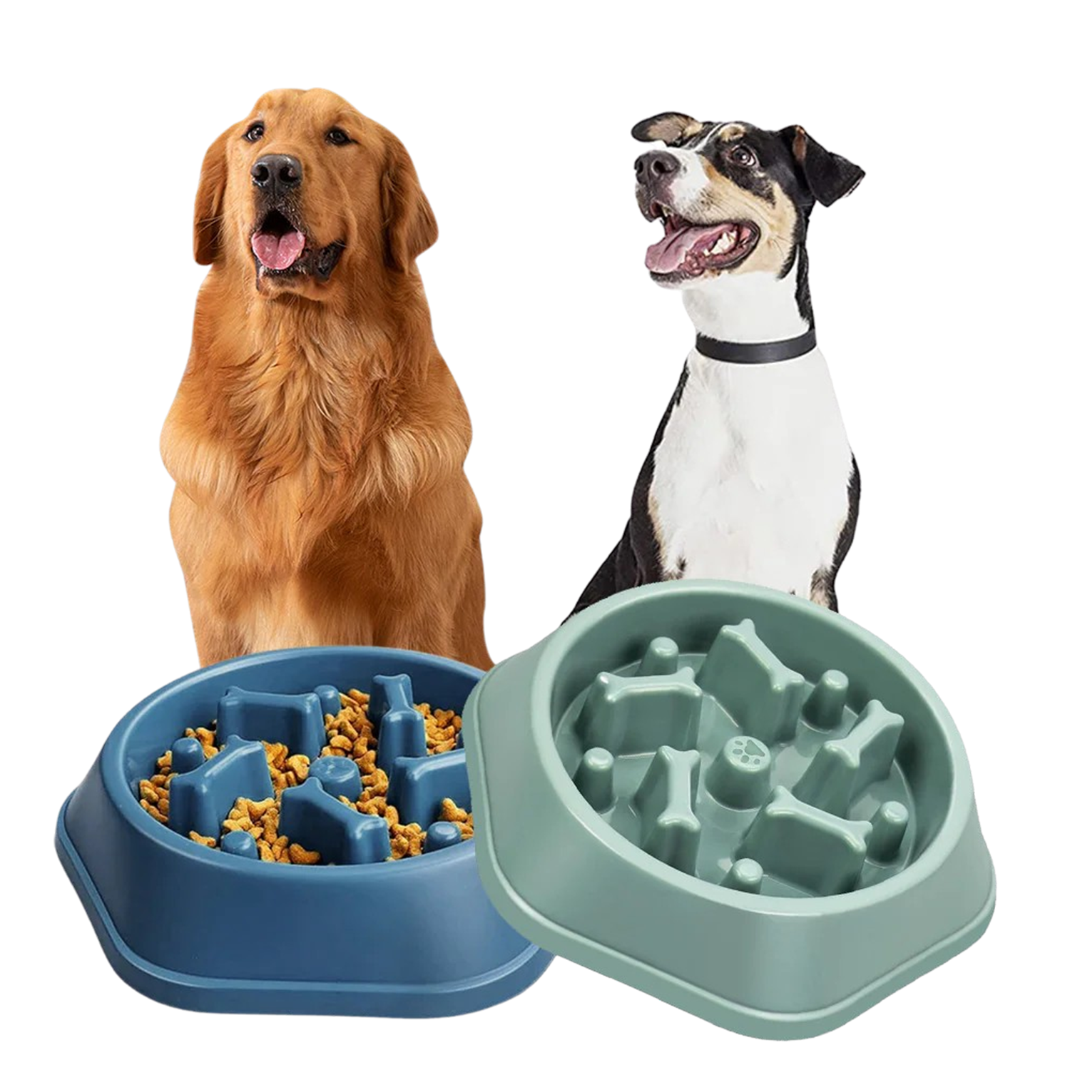 Anti-Choking Slow Feeder Puzzle Design Dog Food Treats Bowl Dish For Small Medium Dogs