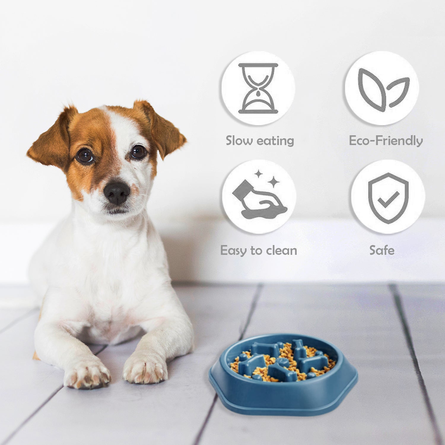 Anti-Choking Slow Feeder Puzzle Design Dog Food Treats Bowl Dish For Small Medium Dogs