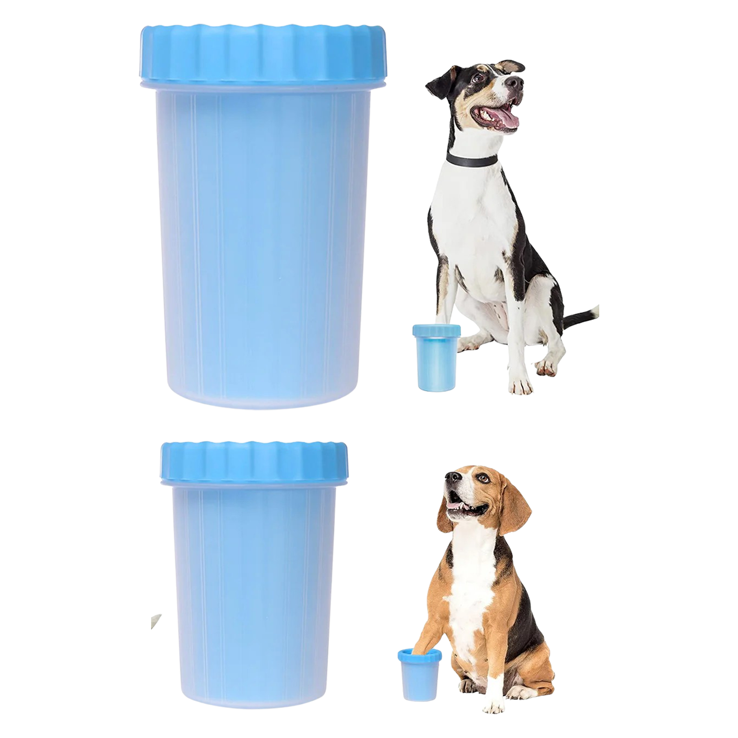 Portable Silicone Pet Dog Cat Paw Feet Cleaning Brush Bottle - Small and Medium Size