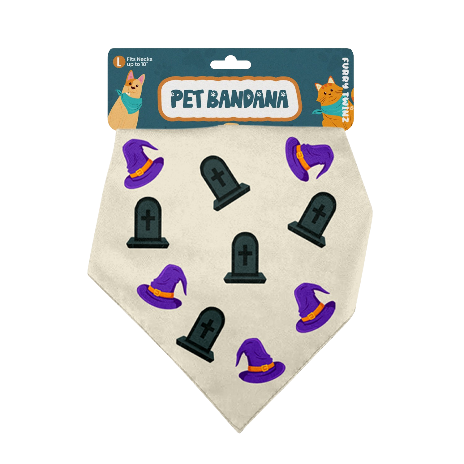 Halloween Pet Bandana – Triangle Scarf for Dogs and Cats, Comfortable Lightweight Polyester, One Size Fits Most, adjustable